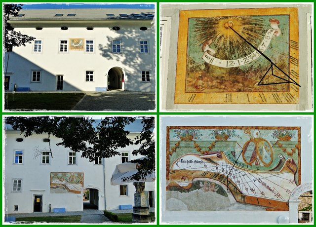 Innenhof mit den beiden Sonnenuhren