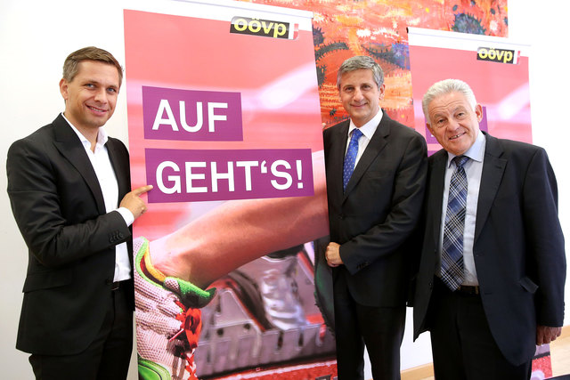 Wolfgang Hattmannsdorfer, Michael Spindelegger und Josef Pühringer (v. l.). | Foto: OÖVP/Wakolbinger