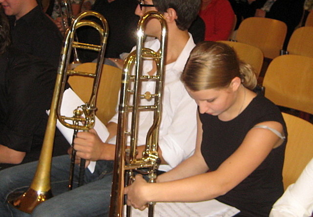 Bläser beim Notenstudium