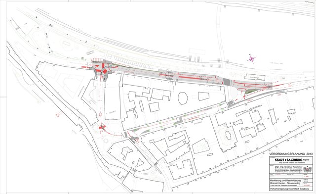 In den kommenden zwei Wochen werden letzte Arbeiten durchgeführt, bevor die neue Verkehrsregelung ab 5. Oktober gilt. | Foto: Grafik: Stadt Salzburg