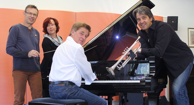 Hans Brunner (Musikschule Spittal/Drau – Baldramsdorf), Musikschullehrerin Sieglinde Steinacher , Musikschullehrer Horst Hasslacher, Stefan Hofer (Musikschule mirakle Nockberge) | Foto: KK