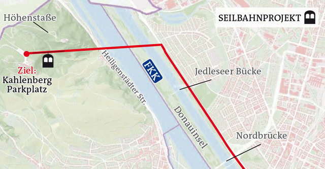 Döbling / Floridsdorf: Nackte unter der Seilbahn: Die Strecke auf den Kahlenberg soll über das FKK-Gebiet führen. Nudisten sind dagegen.