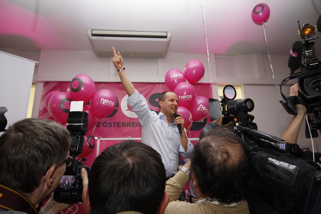 Ungetrübte Freude herrschte bei Spitzenkanditat Matthias Strolz.