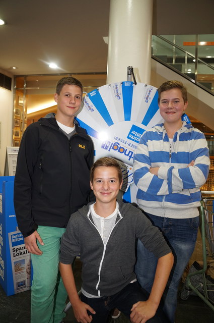 Julian Knauseder, Georg Hofbauer und David Böckle drehten eine Runde am Glücksrad.