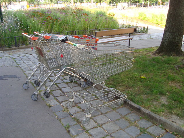 Abgestellte Einkaufswagen in der Nähe des Donauzentrums. | Foto: Krammer
