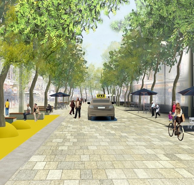Auch die Begegnungszone soll eine einheitliche Pflaserung erhalten. | Foto: dialog-mariahilferstrasse.at
