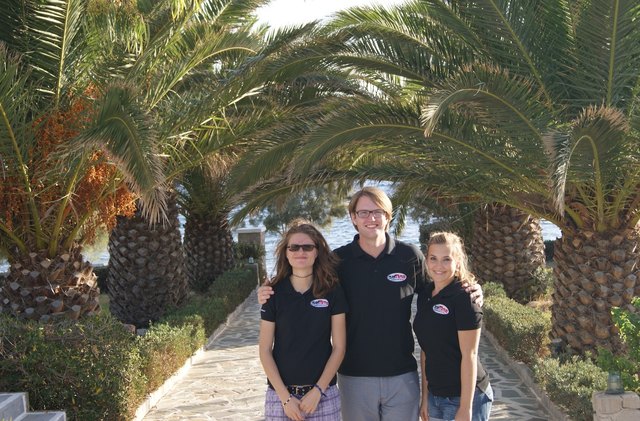 Team GEMMA in Griechenland: vl. Maria Eisenmann, Marc Germeshausen und Sandra Schmidt