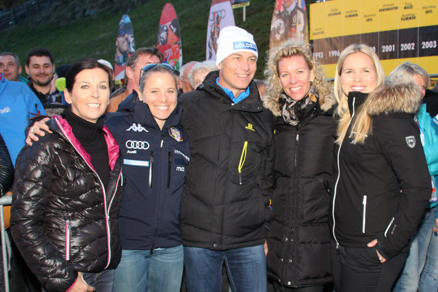 v.l.: Anita Wachter, Denise Karbon, Günther Mader, Andrine Flemmen und Anja Pärson