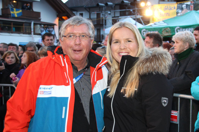 Tourismus-Obmann Bernhard Riml mit Anja Pärson