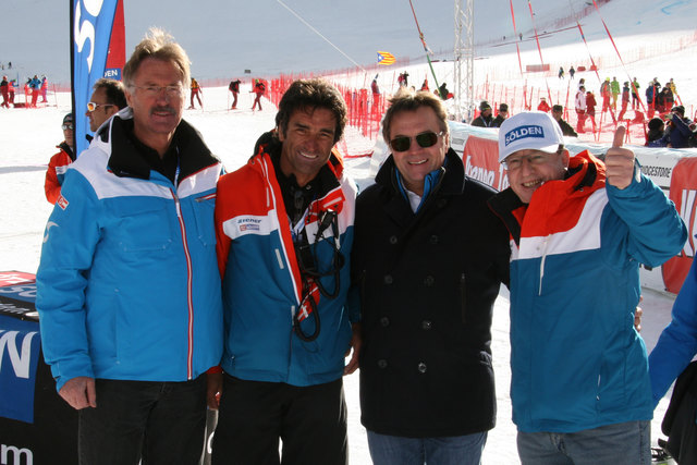 ÖSV Vizepräsident Alfons Schranz, OK-Vizepräs. Andre Arnold, Landeshauptmann Günther Platter und OK-Präsident Jakob Falkner