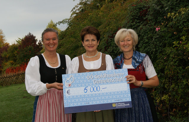 Übergabe der Spende: Elisabeth Stöger, Landesobfrau Martina Pühringer und Bezirksobfrau Magda Gradinger. | Foto: privat