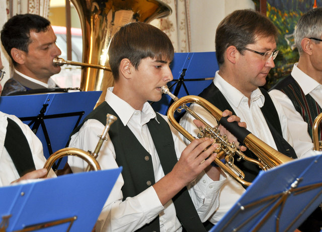 Der 12 jährige Zechner Johannes spielte gekonnt das Flügelhorn.