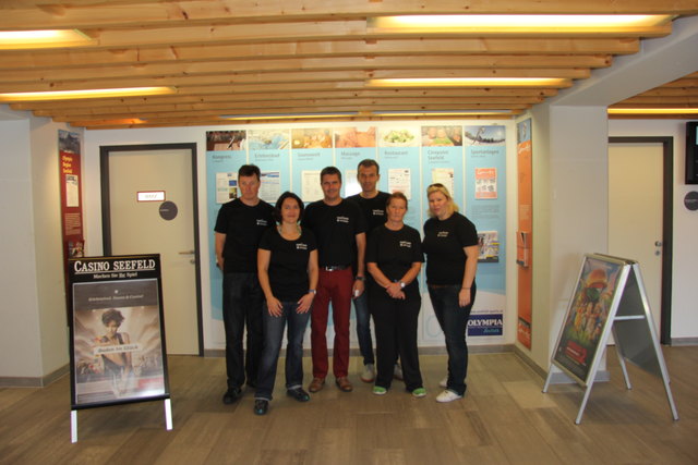 Das Team des Casino Seefeld von links Romed Wegscheider, Tanja Parth, Robert Friesser, DIR Ernst Hubmann, Barbara Haselwanter, Eva Leopold. | Foto: Privat