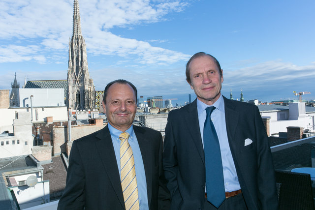 Forum Mobilität.Freiheit.Umwelt: Gründungsmitglieder  Burkhard Ernst (l.), Bundesgremialobmann des Fahrzeughandels in der WKO, und Felix Clary, Sprecher des Verbandes der Automobilimporteure in der Industriellenvereinigung. | Foto: Forum MFU