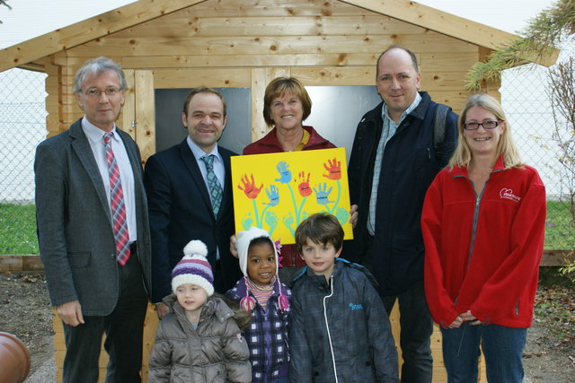 GR Erich Oberleitner, LAbg. Günter Kraft, GR Gerlinde Sieberer, Vbgm. Hubert Herzog, Leiterin Sabine Ilsinger und die Kinder Lauren, Mayra, Tobias | Foto: SPÖ