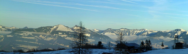 Blick vom Rossfeld zum Schlenken und Schmittenstein