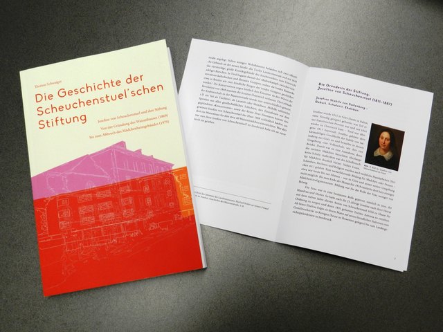 Das Buch von Junghistoriker Mag. Thomas Schwaiger "Die Geschichte der Scheuchenstuel´schen Stiftung"; Erschienen im Eigenverlag Scheuchenstuel-Stiftung; Covergestaltung, Satz und Layout: Birgit Raitmayr (pixlerei.at)