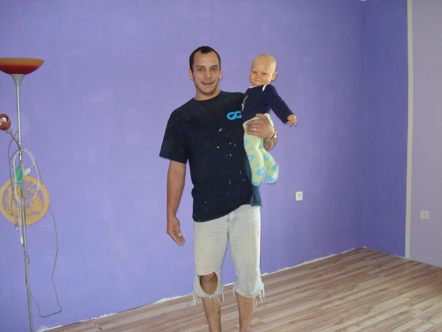 Papa und Sohn sind fertig geworden