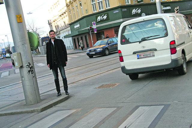 Eine klassische Fehlplanung ist die Kreuzung Taborstraße zur Oberen Augartenstraße, so Experte Harald Frey.