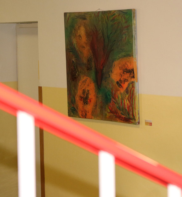 die Passagiere (unter Hochspannung), 100x100 cm,