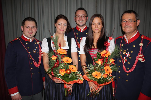 Stabführer Anton Nenning, Evelyn Stieger, Stefanie Huber, Kurt Königshofer, Florian Huber.