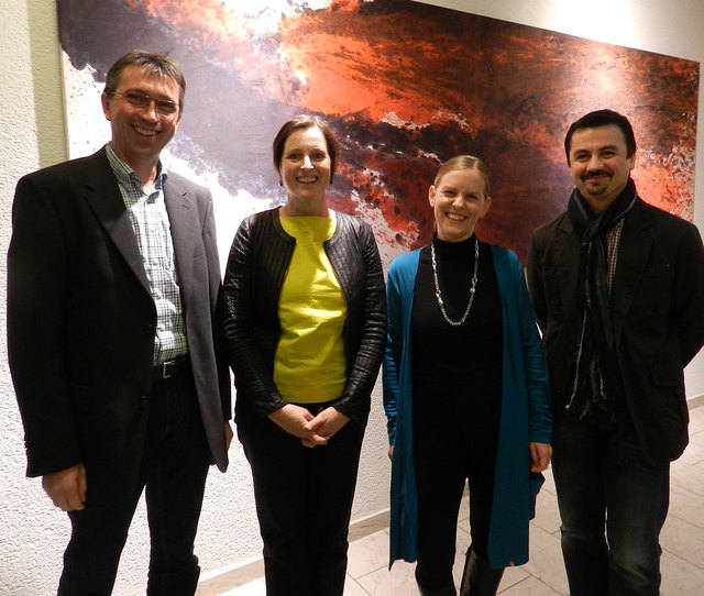 Der AK-Bezirksstellenleiter von Kirchdorf, Hannes Stockhammer, Monika Enzlberger vom Bundessozialamt OÖ, Sonja Reitner vom AMS Steyr und Christian Maier vom AMS Kirchdorf (von links) engagieren sich gemeinsam für die Jugend in den Bezirken Steyr und Kirchdorf. | Foto: AK OÖ