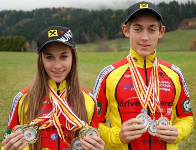Corina und Sandro Druml sicherten sich insgesamt sechs Medaillen