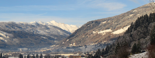 Zu Silvester, ein schöner Tag mit Fernsicht auf St. Martin und St. Michael im Lungau