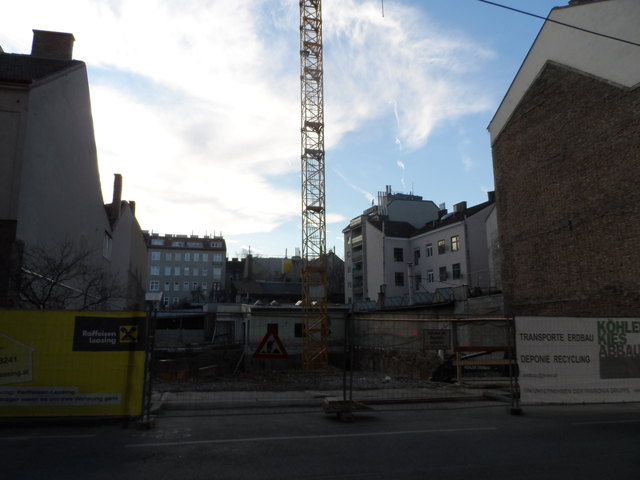 Baustelle in der Nikolsdorfergasse.