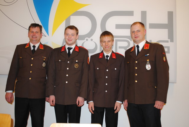 v.l. OBI Johann Waschl, FM Weber Martin, FM Zimmermann Martin, BI Hannes Pucher