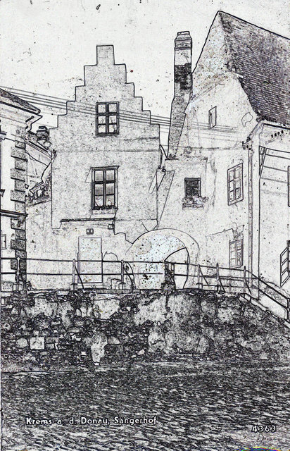 Der Sängerhof von Krems, nach alter Vorlage in Zeichnungs-Version neu entstanden