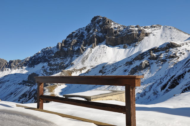 vor der Stuttgarter Hütte im Hintergrund die Fanggakarspitze