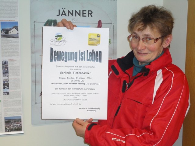 Gerlinde Tiefenbacher führt durch zehn Abende voller Bewegung.