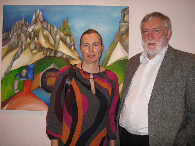 Katja Duftner und Franz Fischler bei der Vernissage in Pettneu.