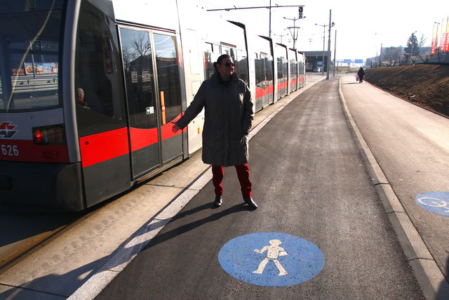 "Die Bim fährt nur eine Handbreit von den Fußgängern vorbei" Anrainerin Brigitte Strobl sieht viele Gefahren am Landstraßer Gürtel.
