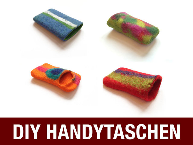 Buntes Handyhüllen Filz-Set