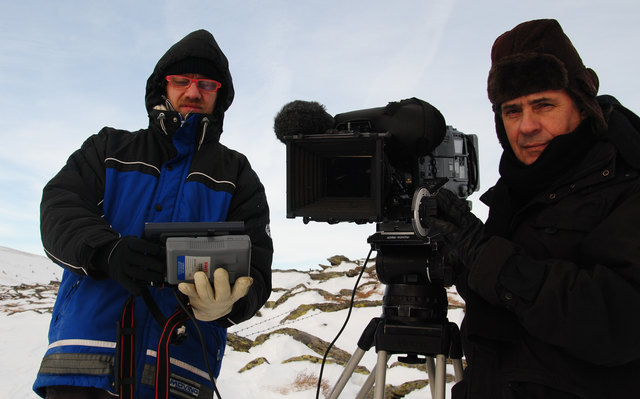 Alfred Ninaus mit Autor Fritz Aigner (l.) bei der Arbeit. | Foto: RANfilm