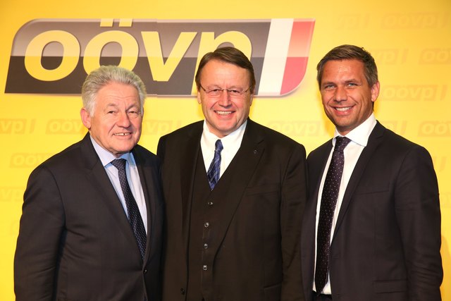 Josef Pühringer, Paul Rübig, Wolfgang Hattmannsdorfer. | Foto: OÖVP/Hermann Wakolbinger
