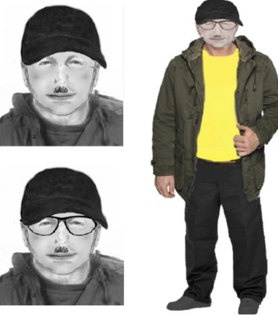 Personsbeschreibung: Alter: zwischen 35 und 40 Jahre, Größe: zwischen 170 und 180cm Auffälliger Oberlippenbart. | Foto: POLIZEI