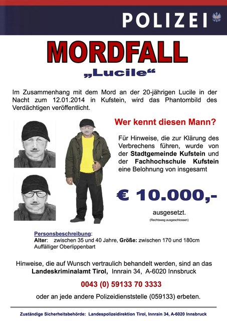 Phantombild: Dieser Mann könnte der Mörder der französischen Studentin sein. | Foto: Postsendung