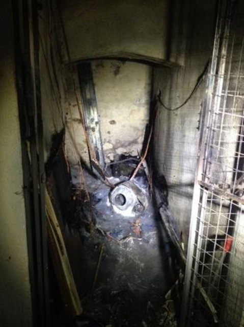 So sah das ausgebrannte Kellerabteil nach dem Zwischenfall aus. | Foto: Polizei