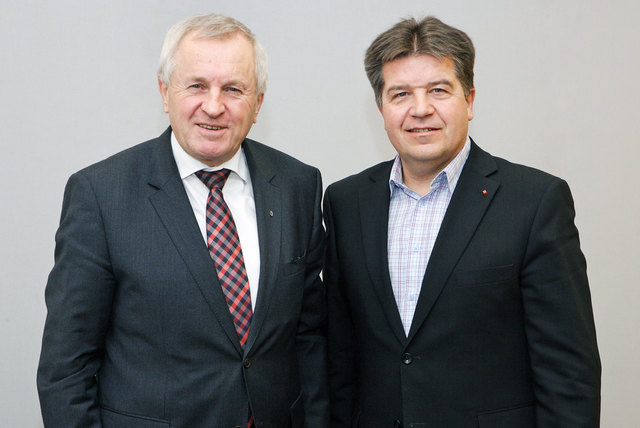 die beiden Landeshauptmann-Stellverteter Franz Hiesl und Reinhold Entholzer