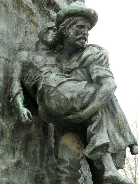 Giuseppe und Anita Garibaldi - Detail des Denkmals für Anita Garibaldi