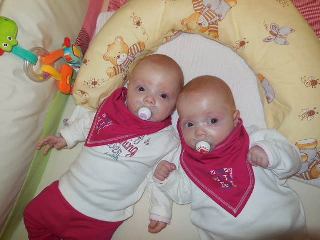 Lara und Lina Peischl aus Rohr zählen zu den 164 Babies, die 2013 im Bezirk Güssing zur Welt gekommen sind. | Foto: Privat