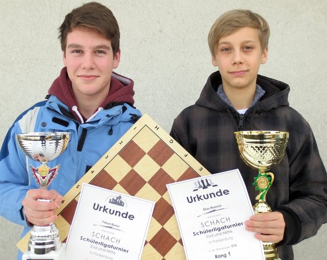 Fabian Burrer (l.) und Elias Heinrich vom Schachclub Frankenburg ließen ihrer Gegnern in U-14 und U-16 keine Chance. | Foto: privat