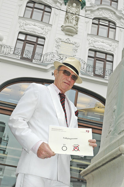 1. Bezirk. Im Alten Universitätsviertel hagelt es Kritik an der Abstimmung über eine Fußgängerzone. Auch Musiker Louie Austen, wohnhaft in der Sonnenfelsgasse, schließt sich dem Protest an. Mehr dazu: http://www.meinbezirk.at/wien-01-innere-stadt/chronik/altes-universitaetsviertel-kritik-an-befragung-ueber-fussgaengerzone-d840217.html