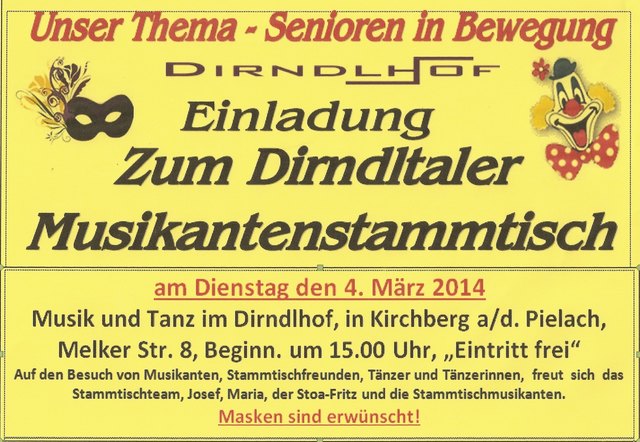 Bringt gute Laune mit, wir machen die Musik