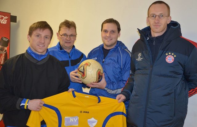 Zellerndorfer Neuzugang Gabriel Neumeister, Otto Schmalzbauer, Arnold Buchmayer und Trainer Mario Stoiber.Foto: Dominik Schreiber