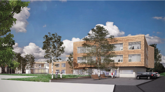 Die Südansicht des Neubaus mit großzügigem Park und Photovoltaikanlage. | Foto: Foto: Architekten DI Gerhard Mitterberger