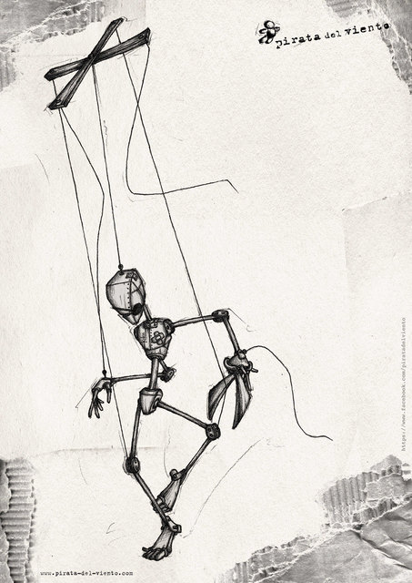 Kikos Marionette befreit sich selbst von den Fesseln. | Foto: Atelier Aufwind